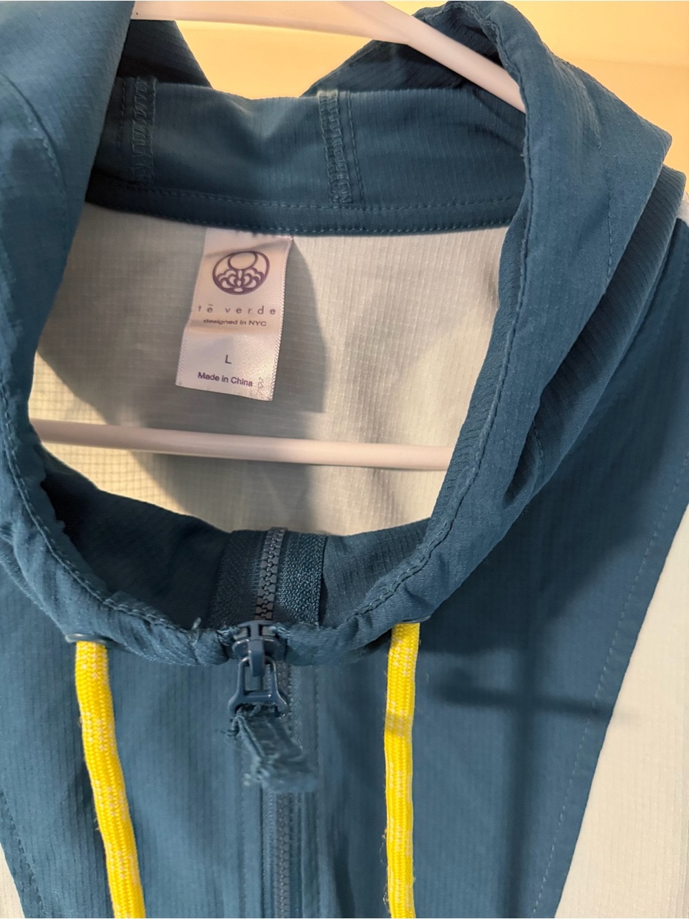 Té Verde Colorblock Hooded Windbreaker Jacket Blue L